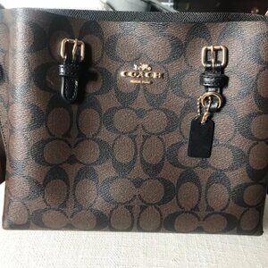 Coach bag, brown and black